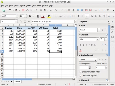 LibreOffice　calc
