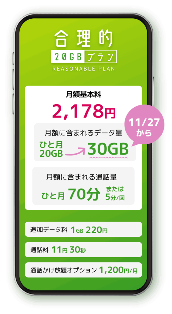 合理的プラン30GB